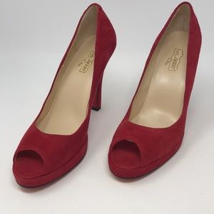 Oh Deer! Red Suede Pumps